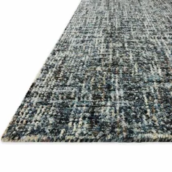 Mosaic Hand-Tufted Wool Rug, 5' x 8' (denim/charcoal)