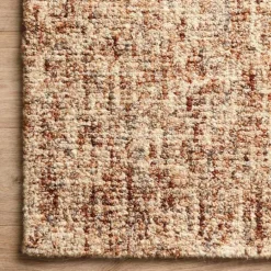 Mosaic Hand-Tufted Wool Rug, 5' x 8' (rust/charcoal)