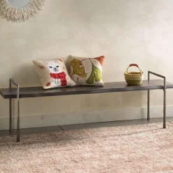 Mosaic Hand-Tufted Wool Rug, 8' x 10' - Rust/Charcoal
