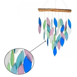 Mountain Ridge Glass Waterfall Chime on Driftwood