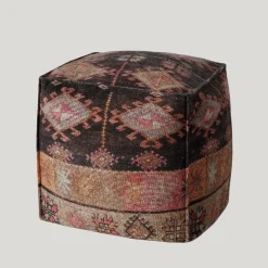 Multi Black and Pink Pouf
