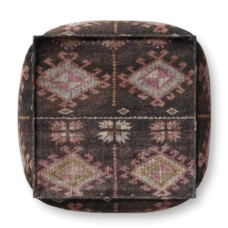 Multi Black and Pink Pouf