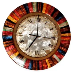 Multi-Color Capiz Wall Clock