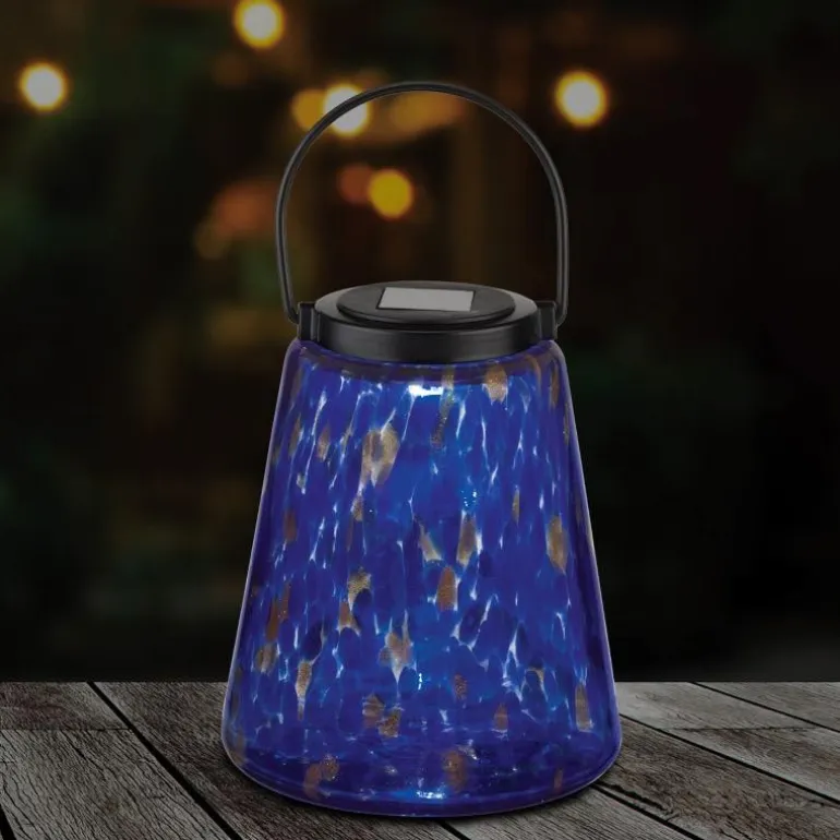 Murano Hanging Solar Lantern - Indigo