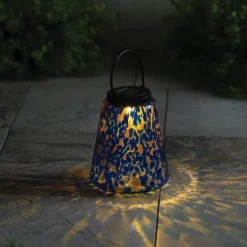 Murano Hanging Solar Lantern - Indigo
