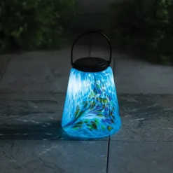 Murano Hanging Solar Lantern - Blue