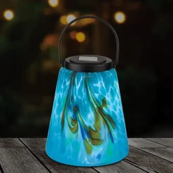 Murano Hanging Solar Lantern - Blue