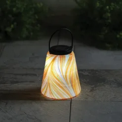Murano Hanging Solar Lantern - Orange