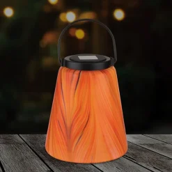 Murano Hanging Solar Lantern - Orange