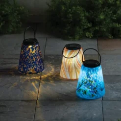 Murano Hanging Solar Lantern - Orange