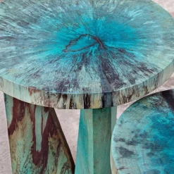 Nadette Aqua Nesting Tables, Set of 2