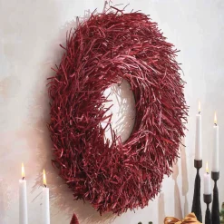 Natural Reed Wonderland Wreath, 36" Dia. (red)