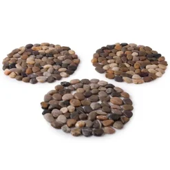 Natural River Rock Stepping Stones, Set of 3