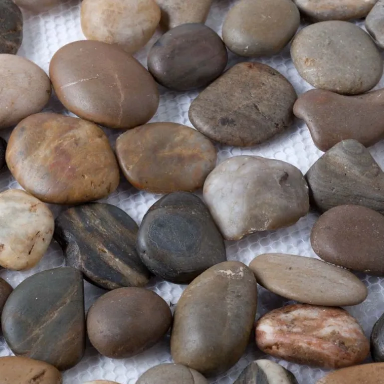 Natural River Rock Stepping Stones, Set of 3