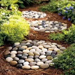 Natural River Rock Stepping Stones, Set of 3
