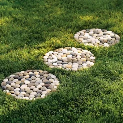 Natural River Rock Stepping Stones, Set of 3