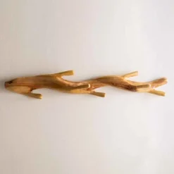 Nature-Inspired Twisted Suar Wood Wall Coat Rack