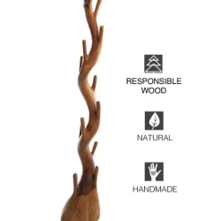 Nature Inspired Twisted Suar Wood Coat Rack