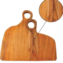 Nested Love Wood Cutting Boards Natural, Set of 2