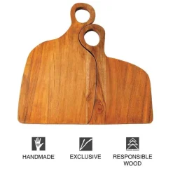 Nested Love Wood Cutting Boards Natural, Set of 2