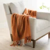 New Zealand Wool and Brushed Acrylic Fringe Throw