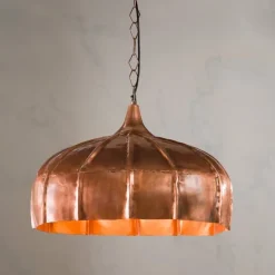 Oblong Hanging Lamp - Copper Finish