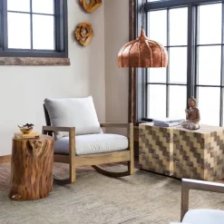 Oblong Hanging Lamp - Copper Finish
