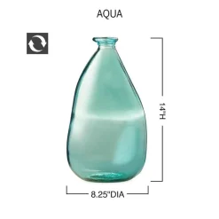 Oblong Recycled Glass Balloon Vase, 14