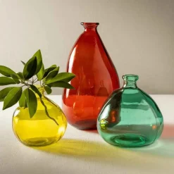Oblong Recycled Glass Balloon Vase, 14