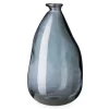 Oblong Recycled Glass Balloon Vase, 14" - Smokey Blue