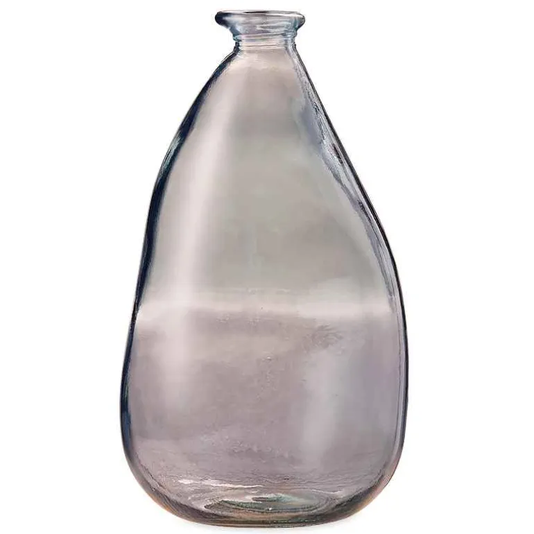 Oblong Recycled Glass Balloon Vase, 14" - Gray