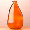 Oblong Recycled Glass Balloon Vase, 14" - Amber