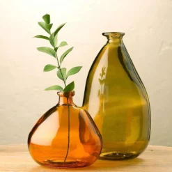 Oblong Recycled Glass Balloon Vase, 14