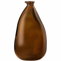 Oblong Recycled Glass Balloon Vase, 14" - Chocolate