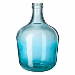 Ocean Blue Recycled Glass Vase, Tall