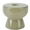 Olive Green Milky Glass Candleholder