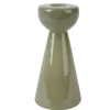 Olive Green Milky Glass Candleholders, set of 2