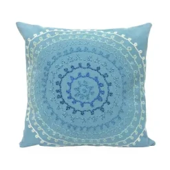 Ombre Threads Indoor/Outdoor Pillow, 20"Sq. - Aqua
