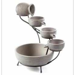 Oslo Dark Grey Solar Cascade Fountain