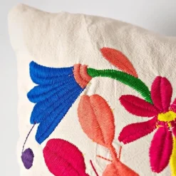 Otomi Mexican Embroidered Bird Stitched Pillow Cover