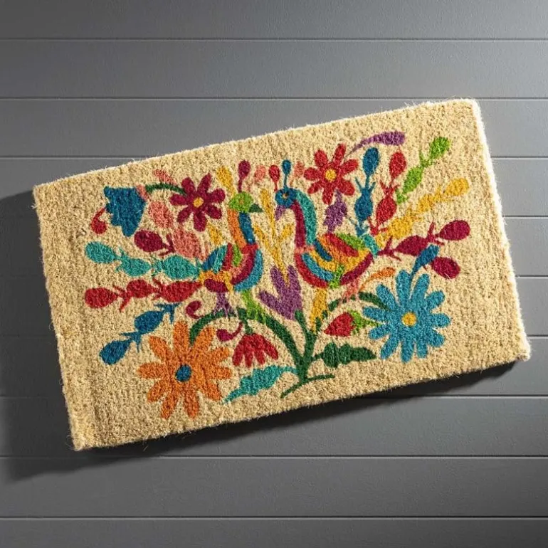 Otomi Mexican Peacock Coir Doormat