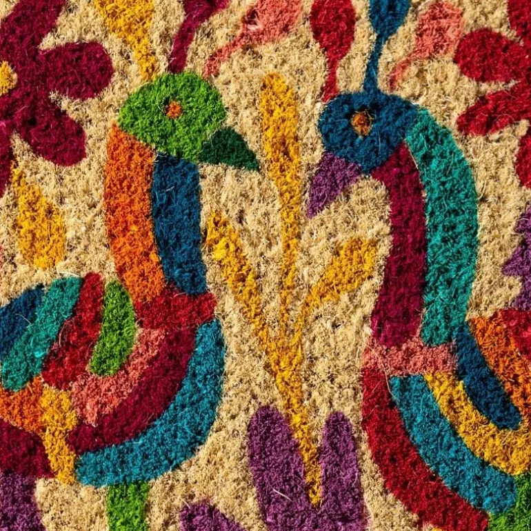 Otomi Mexican Peacock Coir Doormat