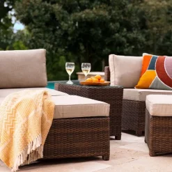 Outdoor Convertible 5-Piece Modular Lounge Set