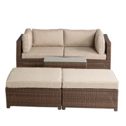 Outdoor Convertible 5-Piece Modular Lounge Set