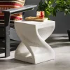 Outdoor White Twist Side Table