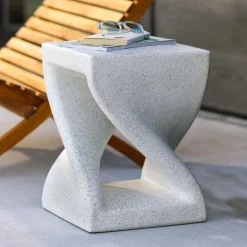 Outdoor White Twist Side Table