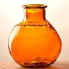 Oval Recycled Glass Balloon Vase, 12" - Amber
