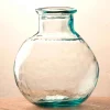 Oval Recycled Glass Balloon Vase, 12" - Clear