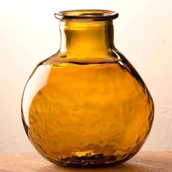 Oval Recycled Glass Balloon Vase, 12" - Mocha