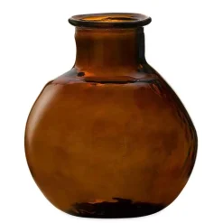 Oval Recycled Glass Balloon Vase, 12" - Chocolate